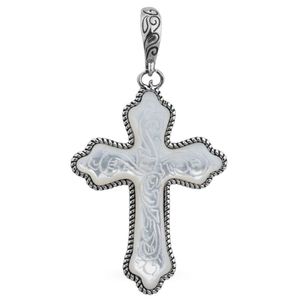 American West .925 & Mother of Pearl Cross Pendant